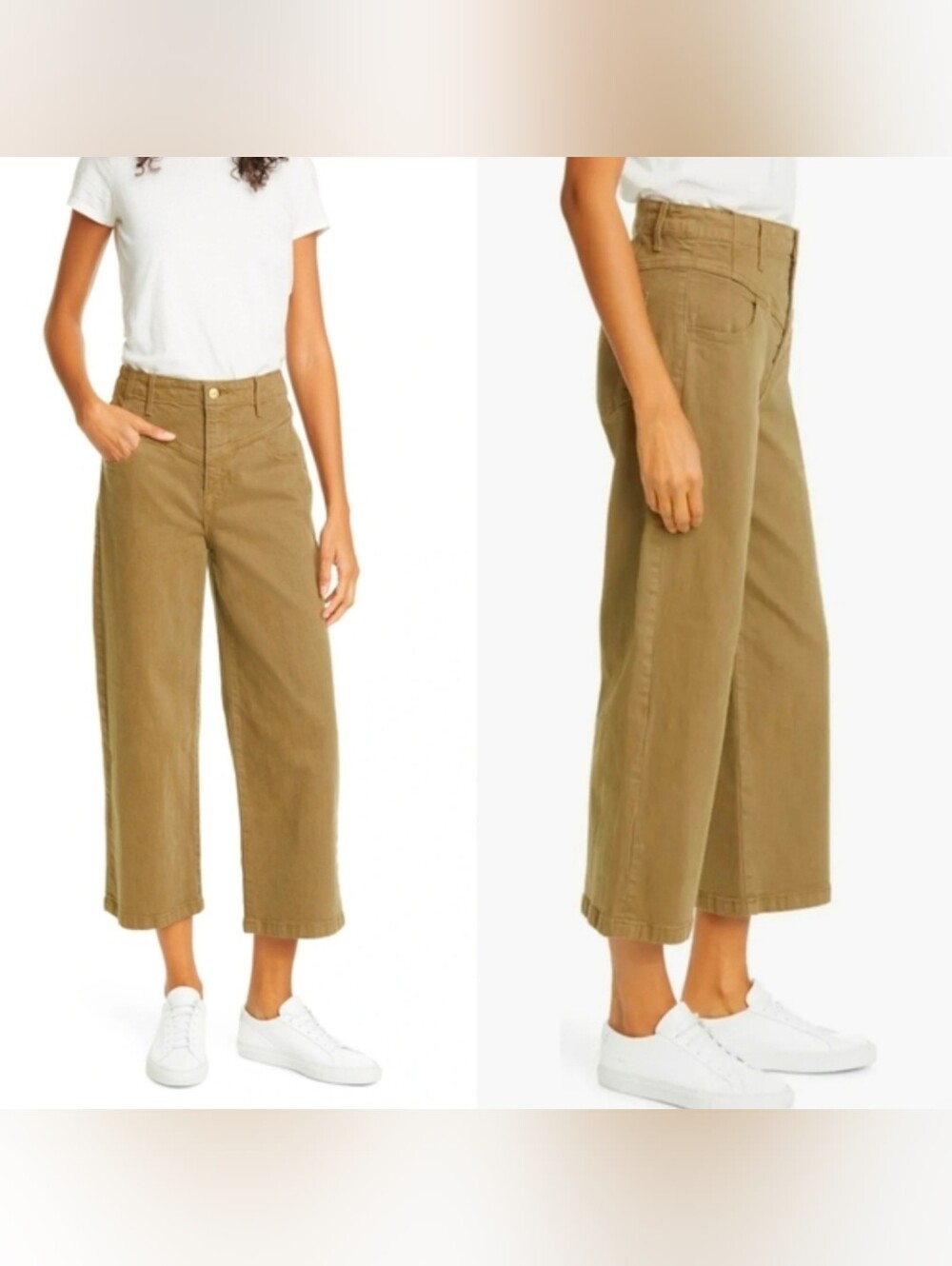 Frame Ali V-Yoke High Waist Crop Wide Leg Jeans